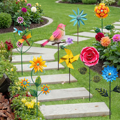 Otoolling metal flowers arranged in a planter highlighting instant container decoration benefit