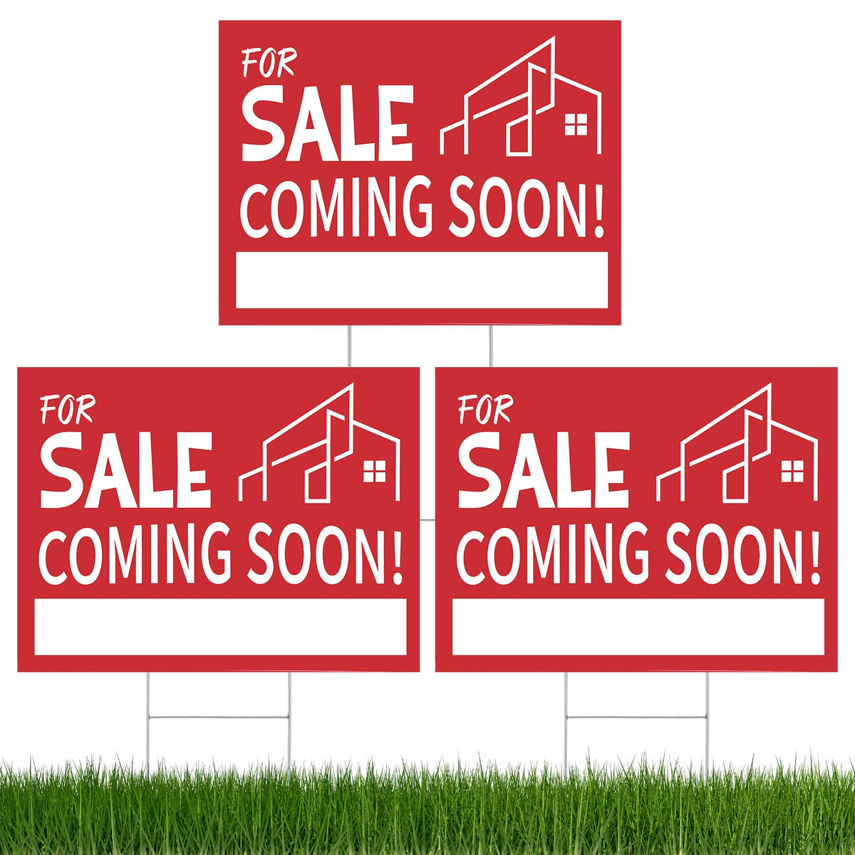 Otoolling front-facing sign with red roof graphic shows clear curbside visibility