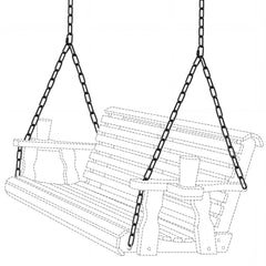 Otoolling front view of black hanging chain kit showing complete hardware and benefit