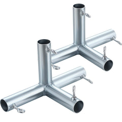 Otoolling front view of 4-way canopy fitting showing secure pipe joins and fast setup