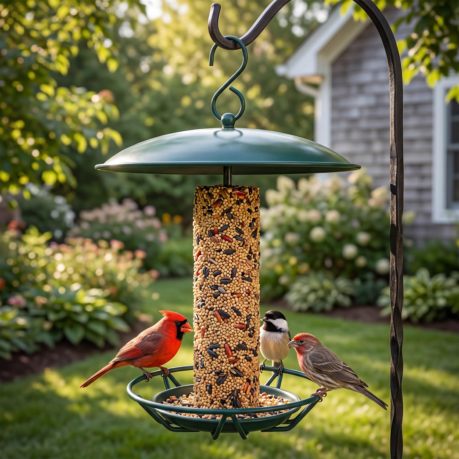 Otoolling hanging in tree lifestyle scene attracting backyard birds and enhancing garden view