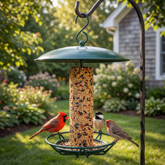 Otoolling hanging in tree lifestyle scene attracting backyard birds and enhancing garden view