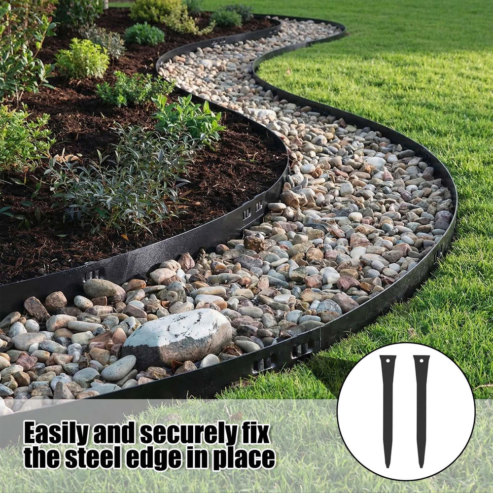 Otoolling stake installed in garden border providing stable edging support