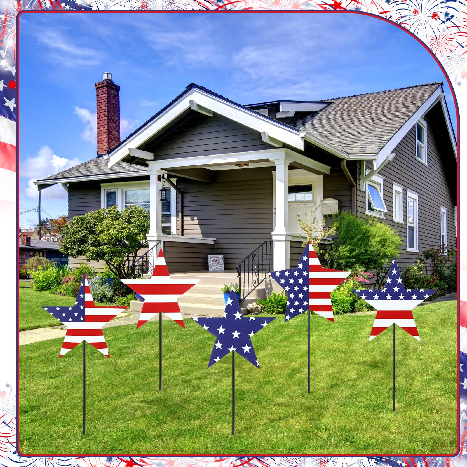Otoolling yard signs installed in lawn clustered display for instant festive boost