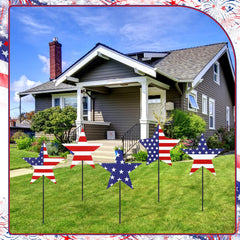 Otoolling yard signs installed in lawn clustered display for instant festive boost