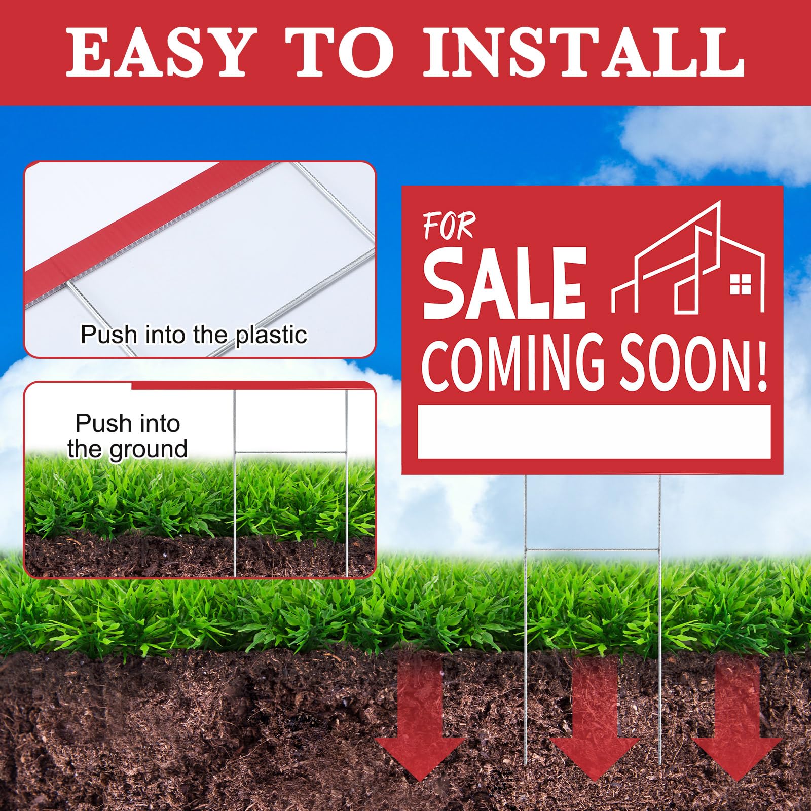 Otoolling sign staked in lawn showing stable placement and easy setup