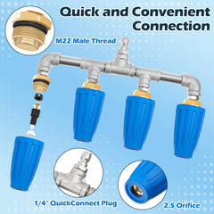 Otoolling turbo nozzle 1/4" quick-connect closeup ensuring universal compatibility benefit
