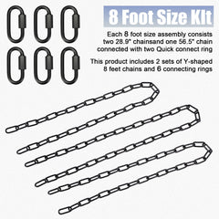 Otoolling Y-shaped chain assembly laid out to show balanced suspension points
