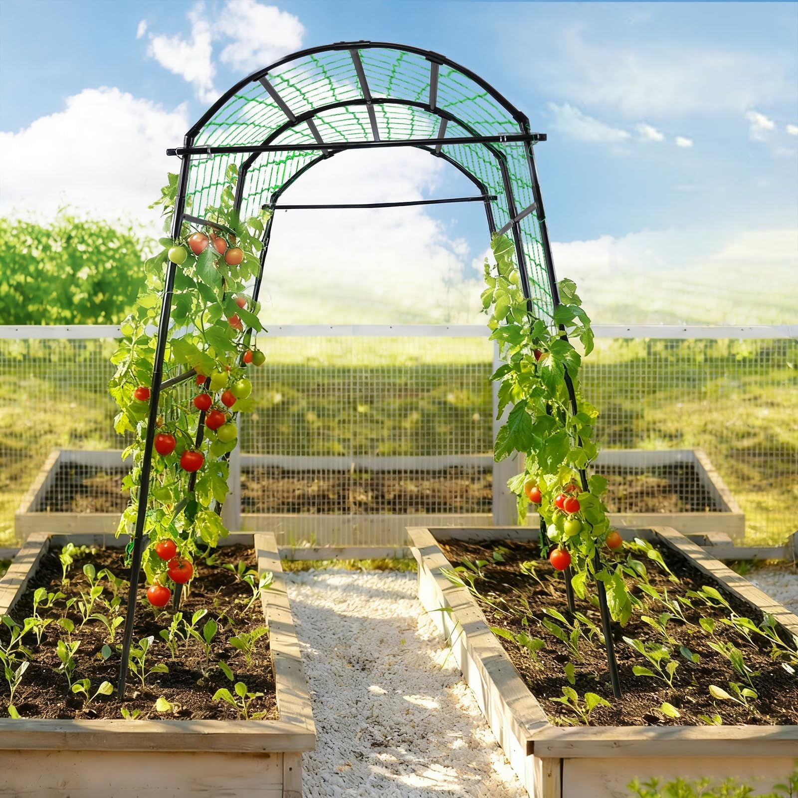 OTOSUNNY arch size comparison with person to show seven foot clearance