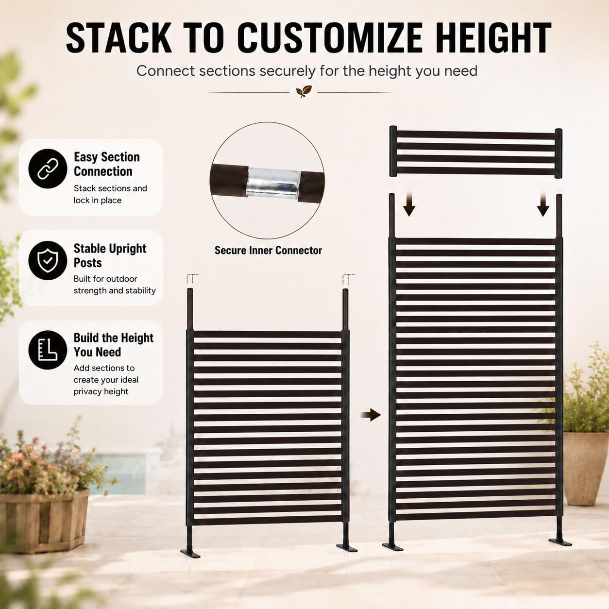 OTOSUNNY freestanding on balcony creating instant privacy and shade