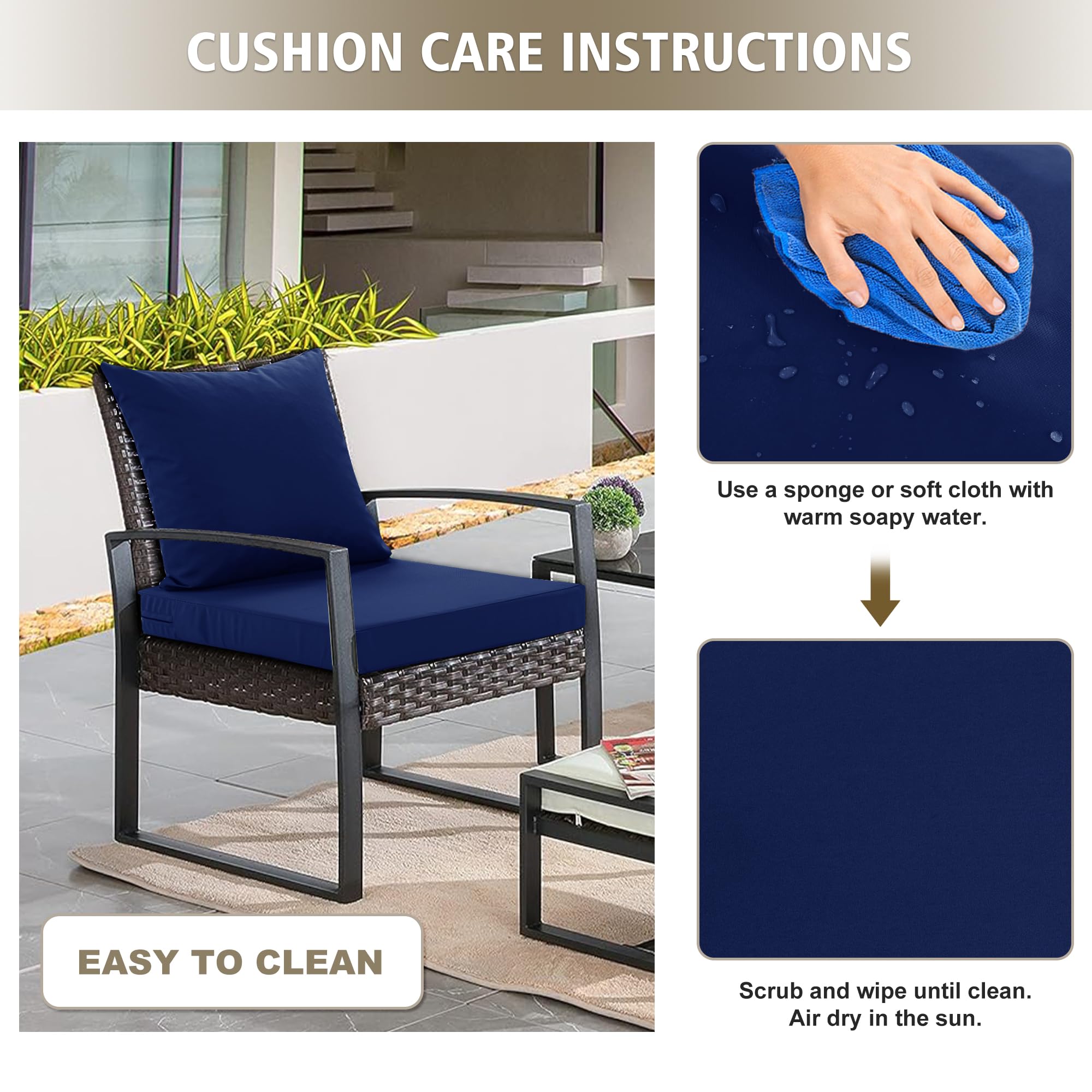 Ottowood stacked cushions showing thickness and plush seating benefit