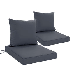 Ottowood front view of two dark grey 24x24 cushions showing neat finish and symmetry