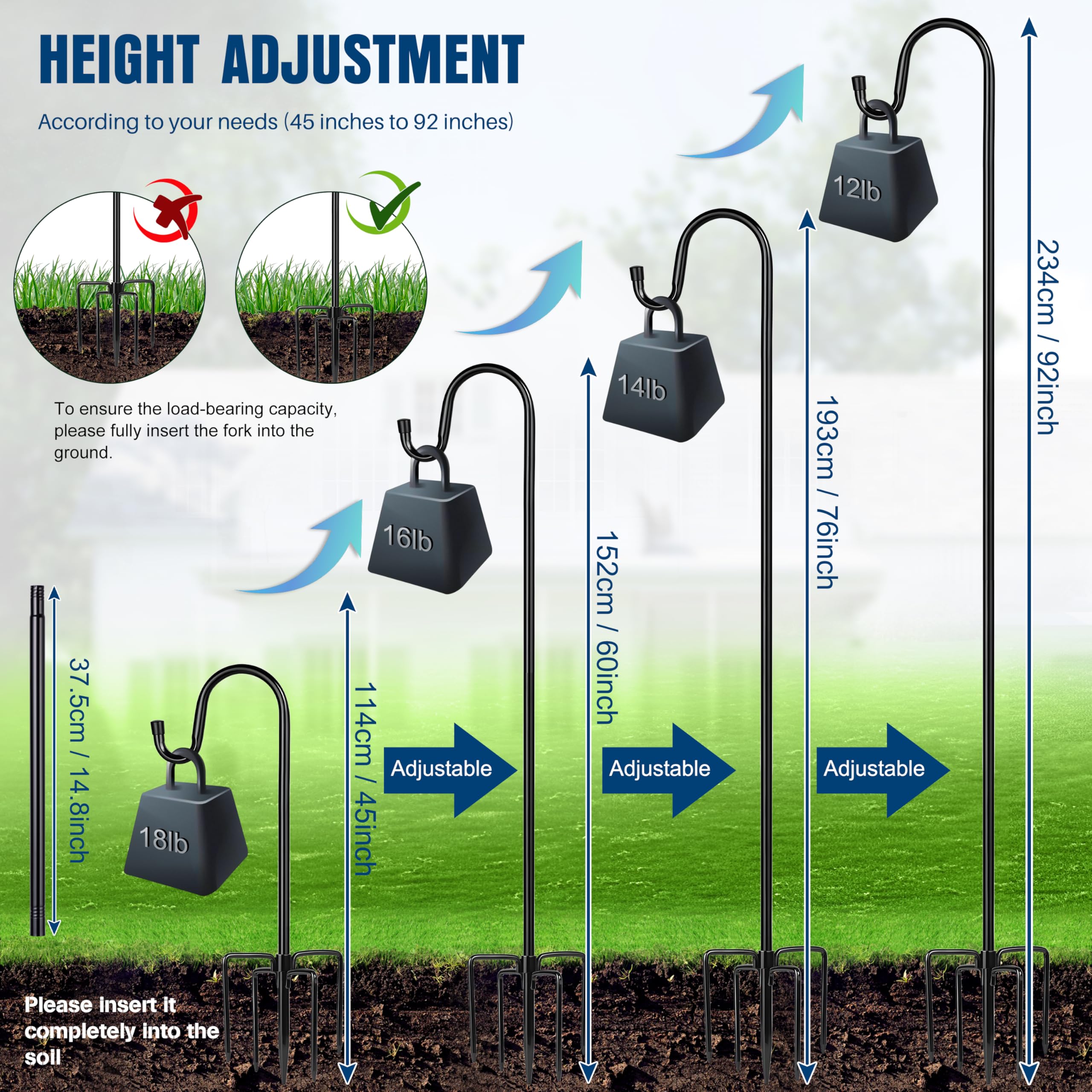 ottsuls close-up five-prong base anchored in soil, superior ground grip