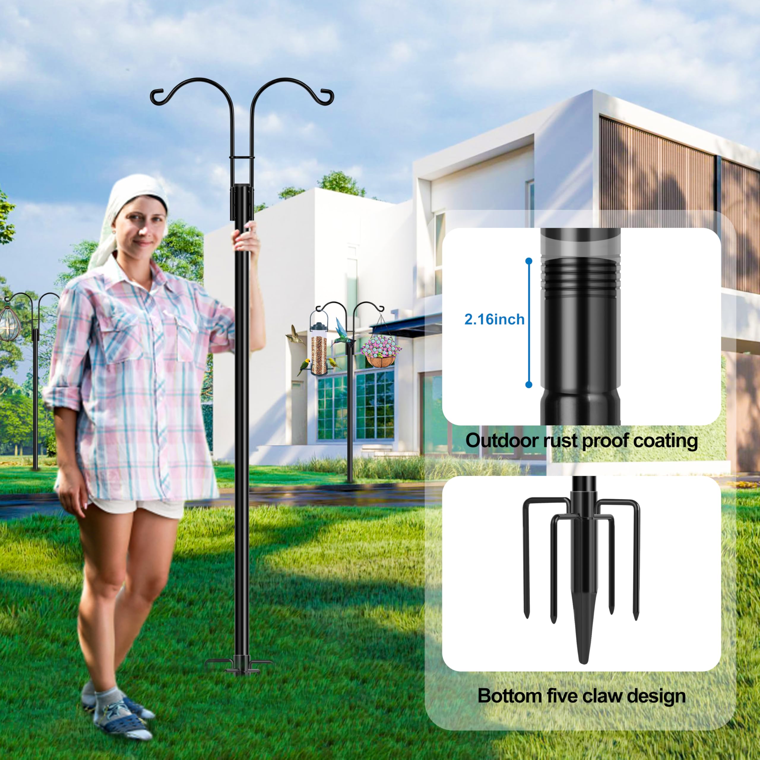 Ottsuls pole beside person showing 92-inch height advantage