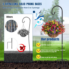 Ottsuls shepherd hook holding a hanging plant in garden offering decorative and secure display