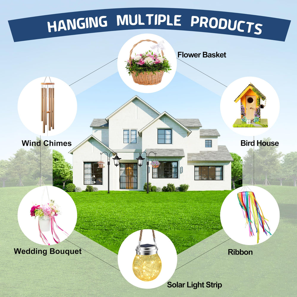 Ottsuls hooks holding bird feeders for easy backyard feeding