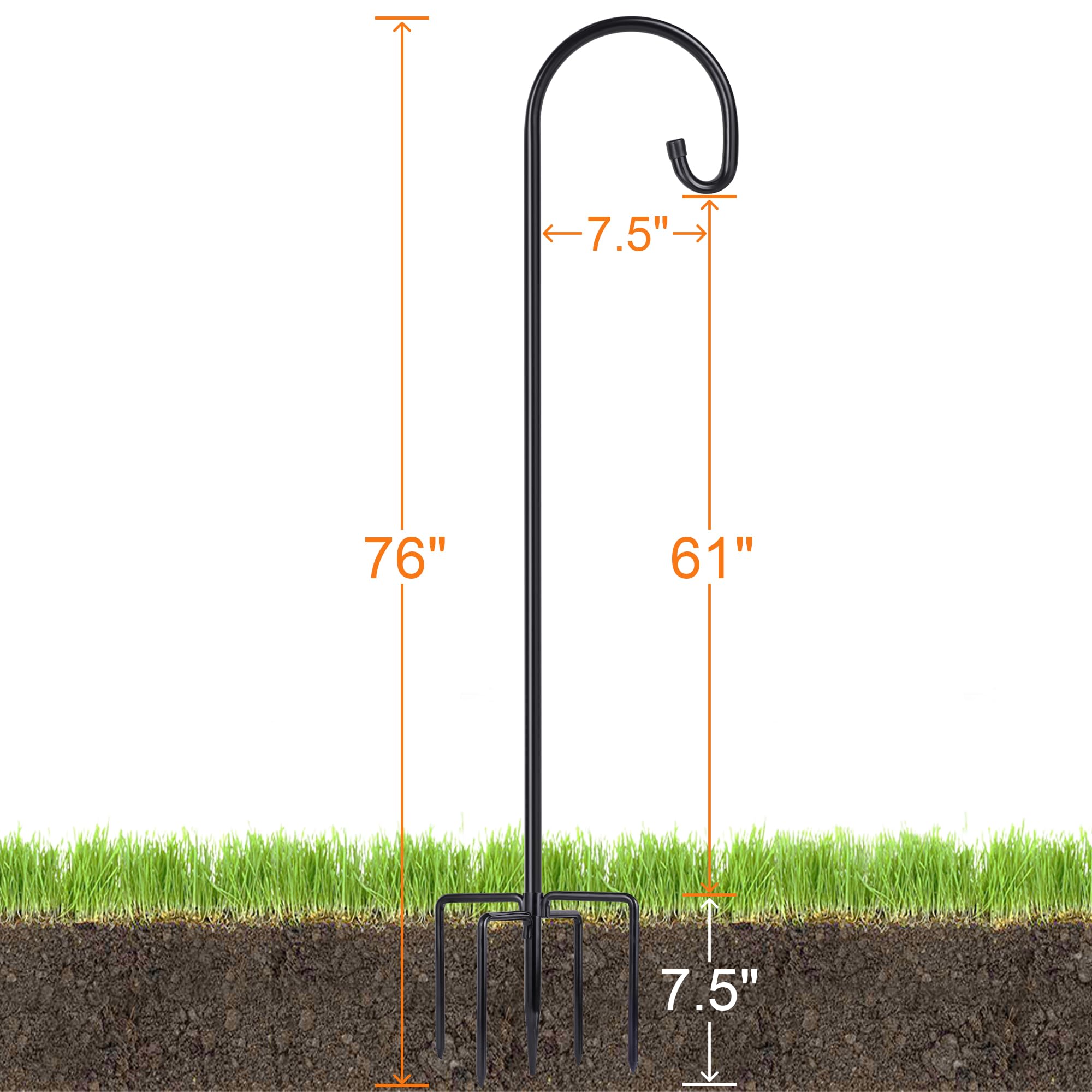 Ottsuls hook supporting planter and lantern outdoors, versatile decorative use
