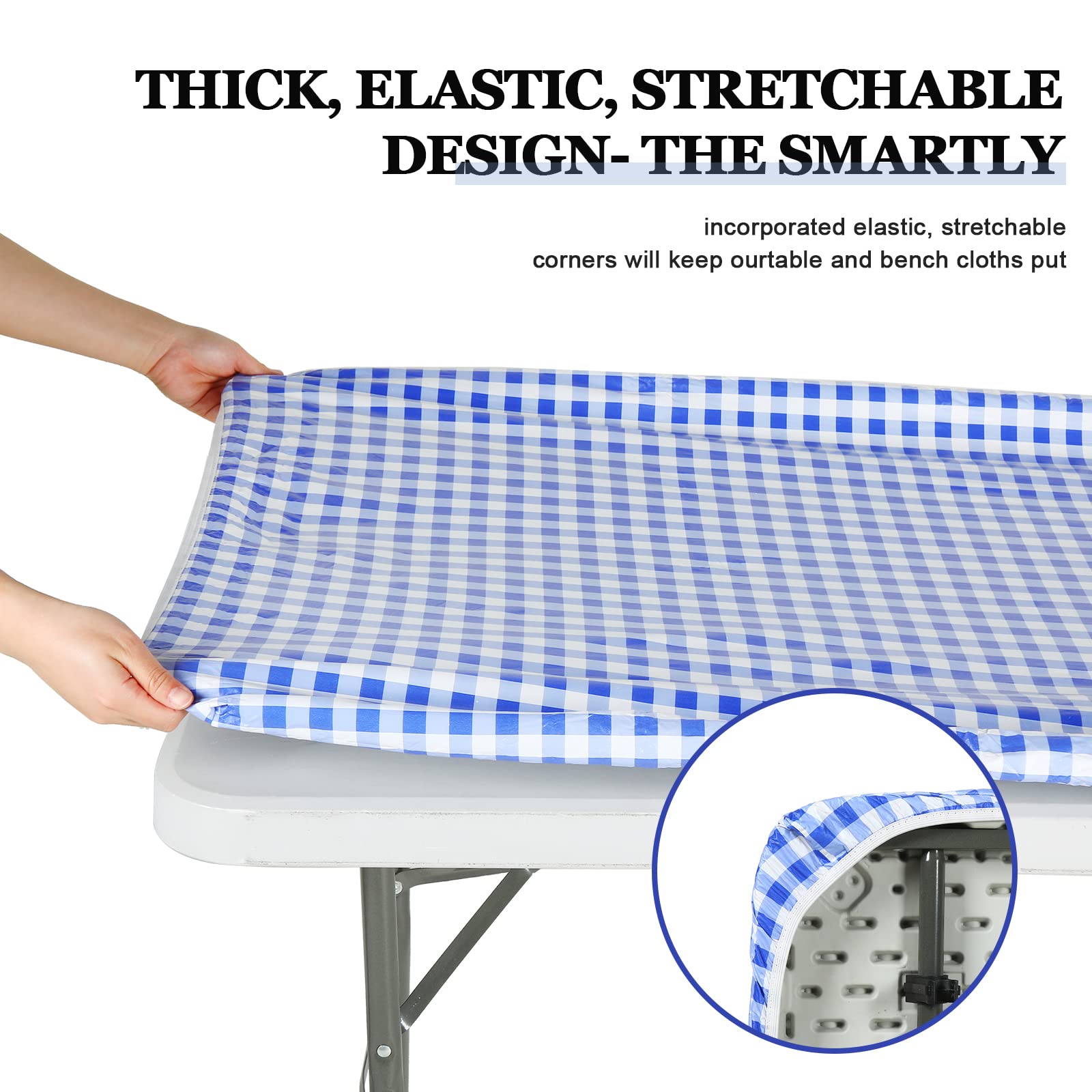 Oudain tablecover fitted on a 72x30 inch table showing correct sizing benefit