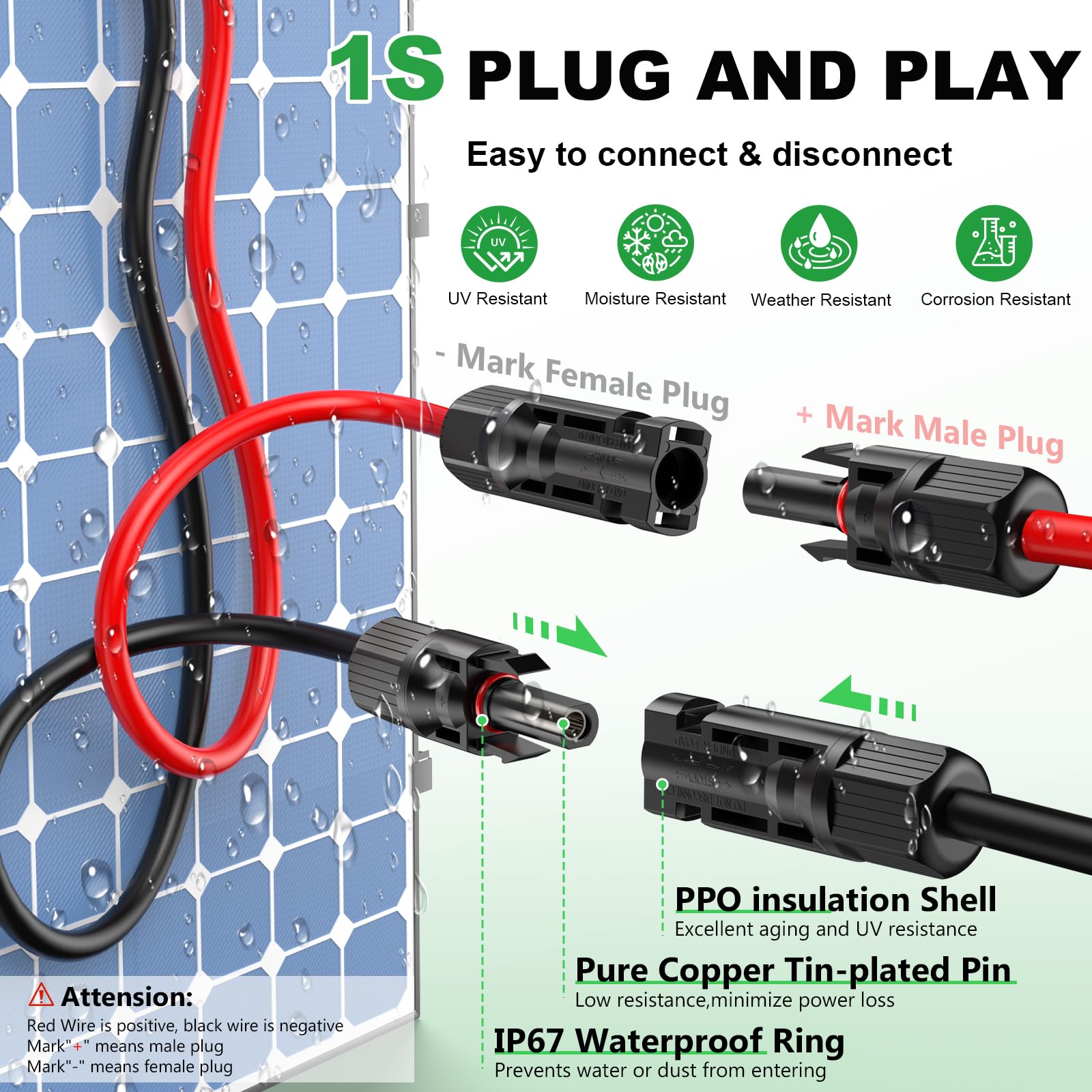 Oududianzi cable temperature rating tag showing wide operating range benefit