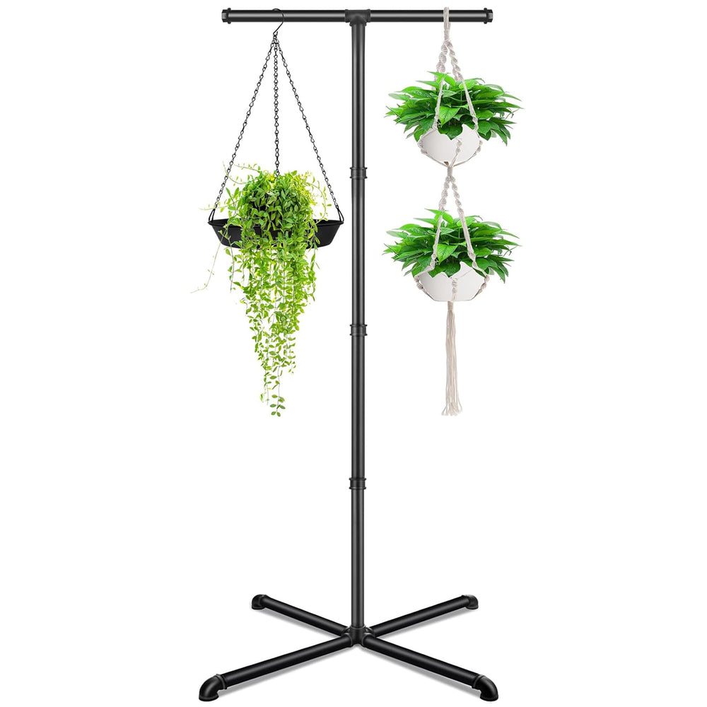 OugeWood front view of full 59-inch plant hanger showing stable display benefit
