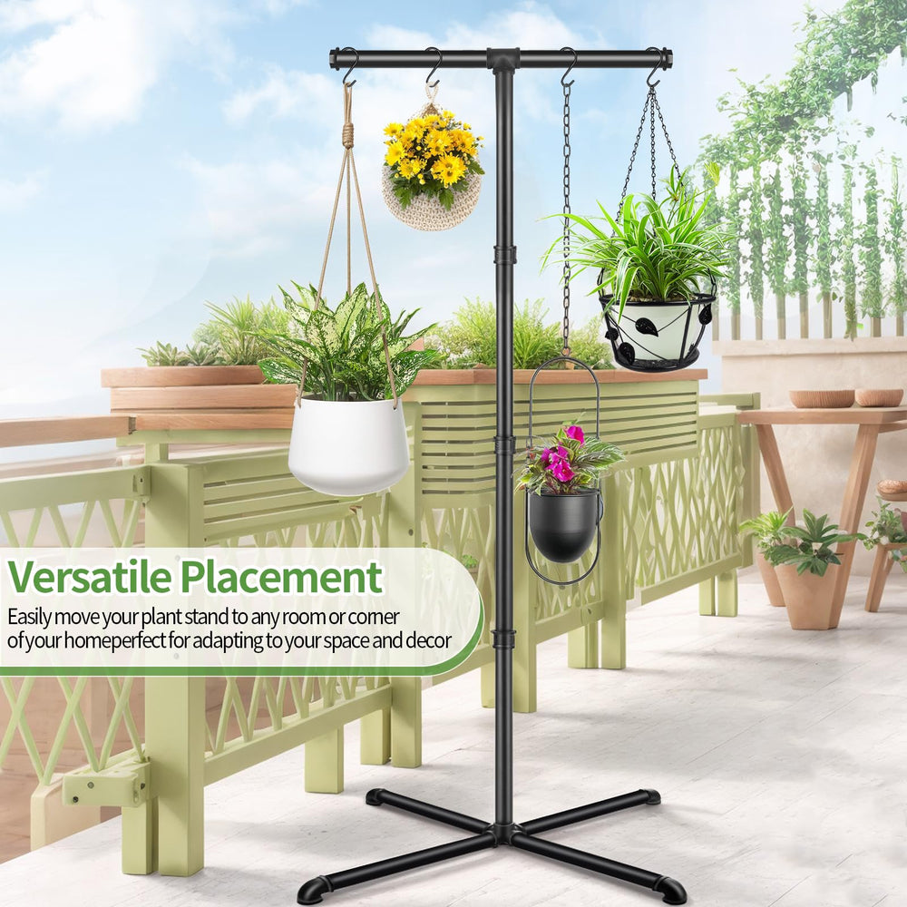 OugeWood with macramé planter demonstrating compatibility and decorative impact