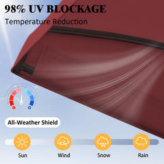 Oungelark canopy installed on swing demonstrating sun protection benefit