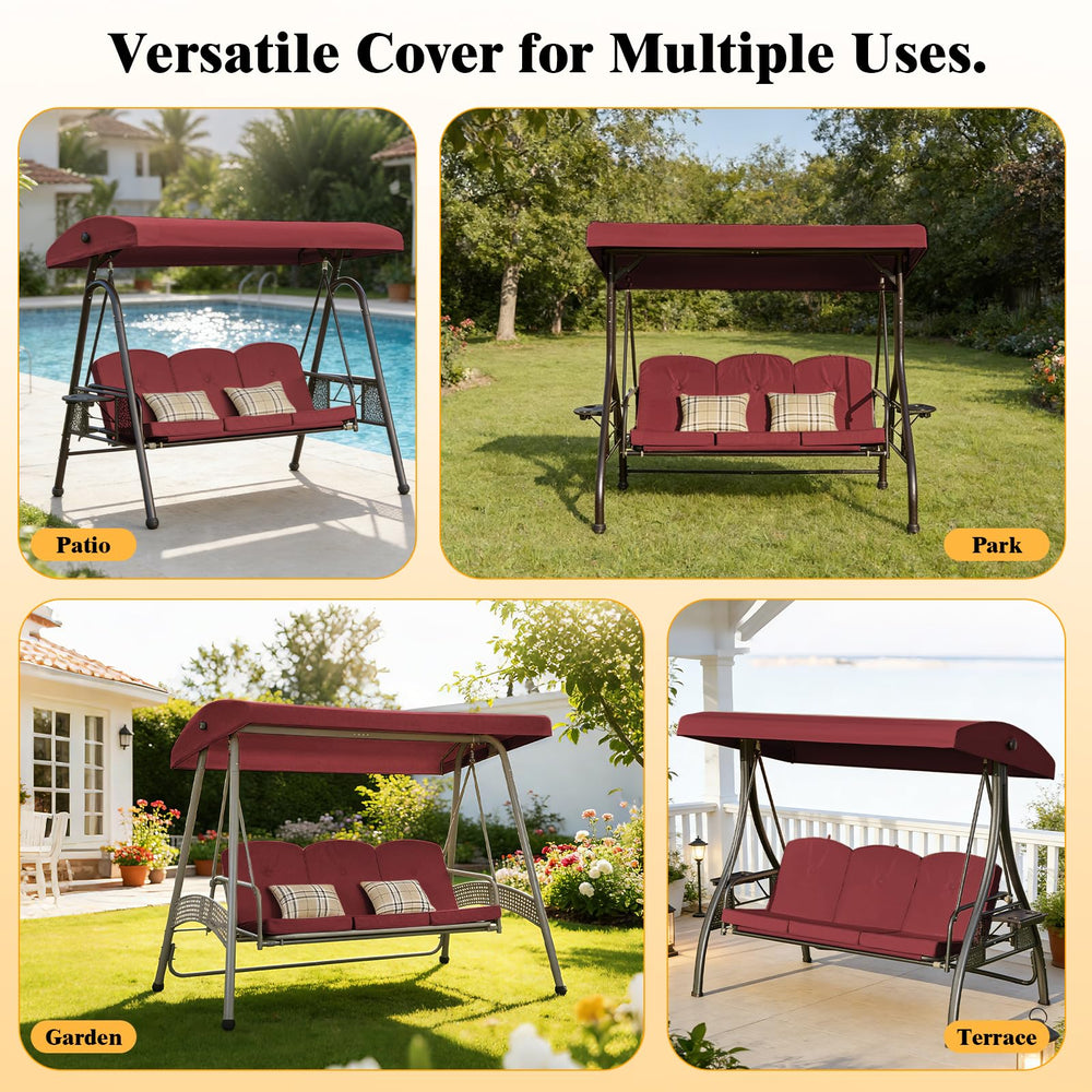 Oungelark canopy in patio lifestyle setting creating comfortable shaded area