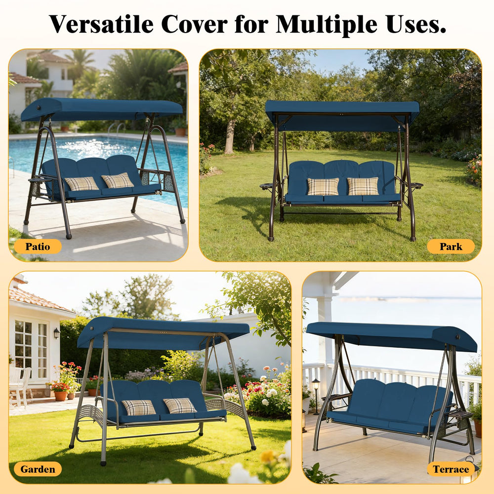 Oungelark canopy in patio setting providing cooler sun protection