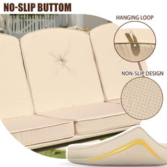 Oungelark seat and back cushions joined to form a seamless comfortable surface