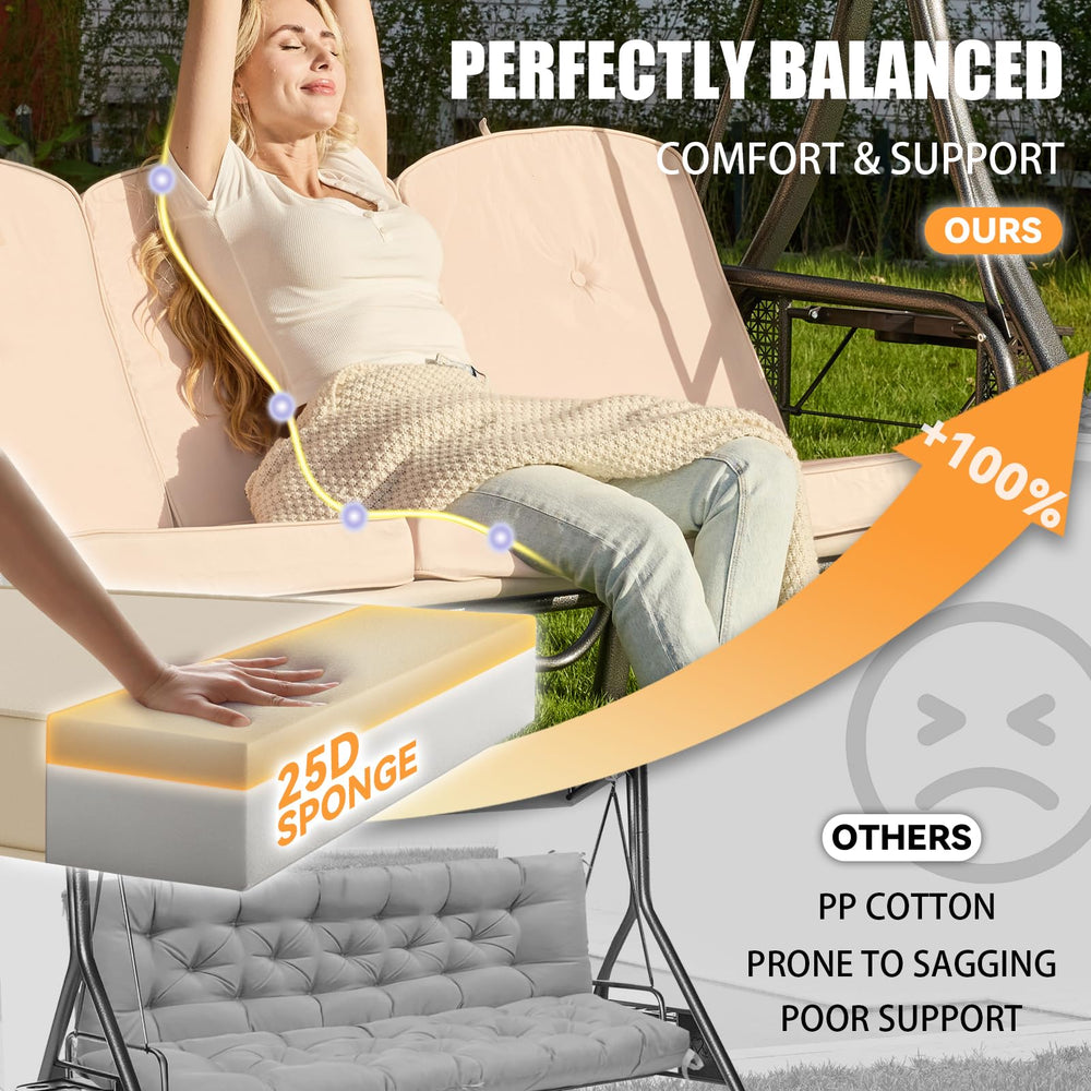 Oungelark vacuum-packed cushion expanding to full thickness after unpacking