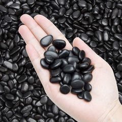 OUPENG front bag of polished black pebbles showing branding and quantity