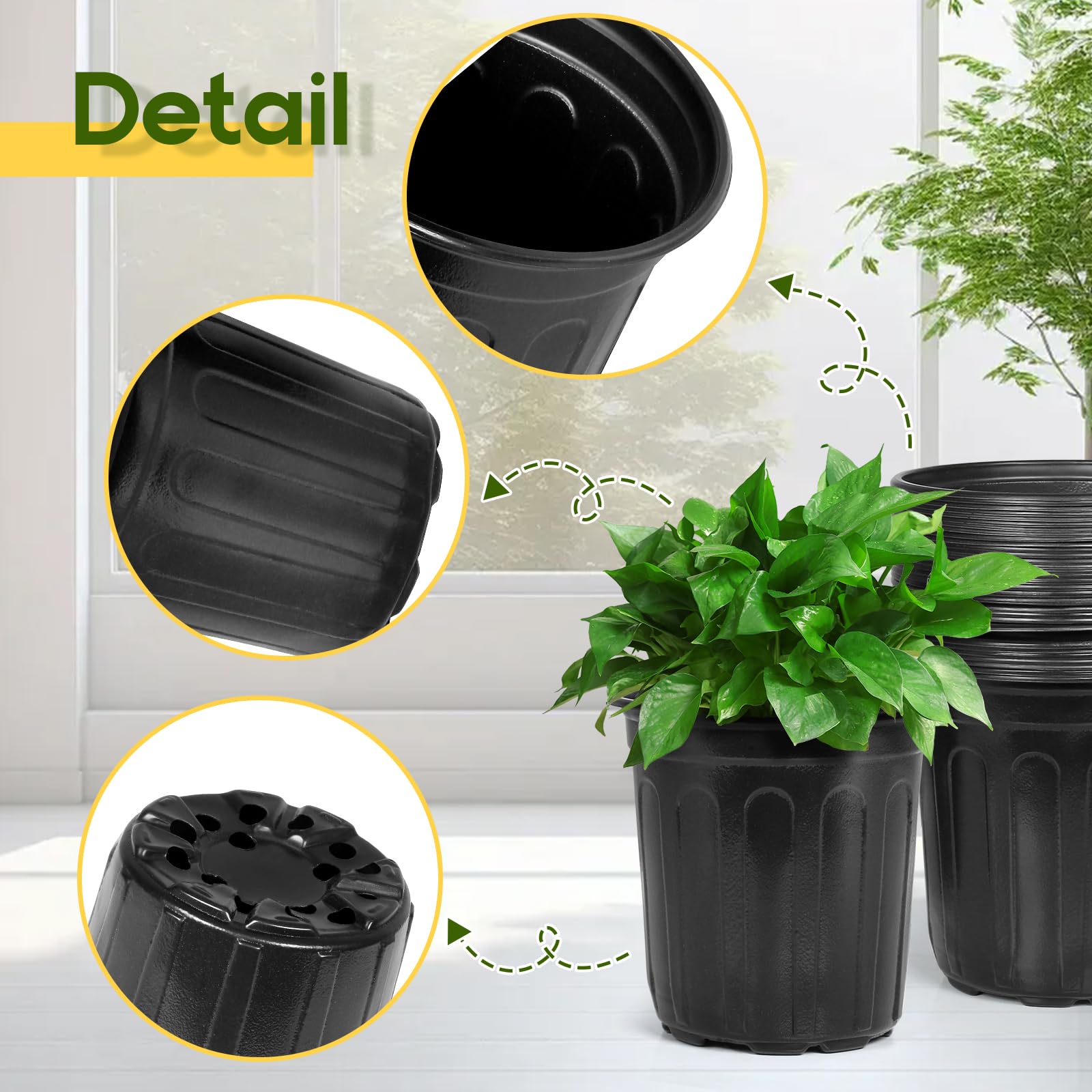 OUPSAUI 5-gallon pot next to ruler showing exact dimensions for sizing decisions