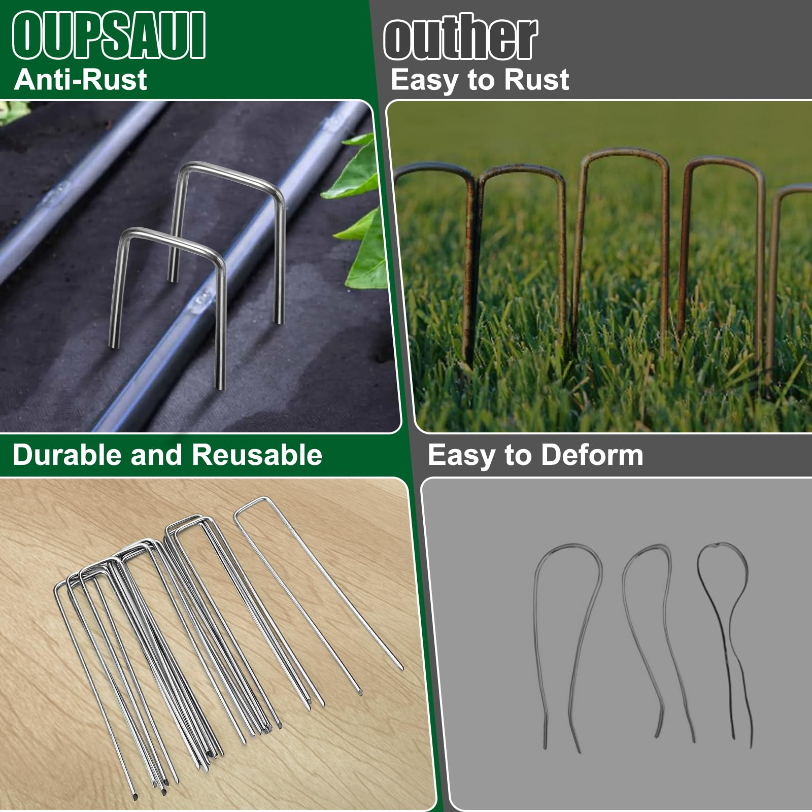 OUPSAUI image of stake opening and top showing adjustable-width benefit