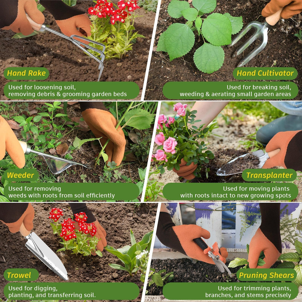 OUREST gloves and pruner in use protecting hands while trimming stems