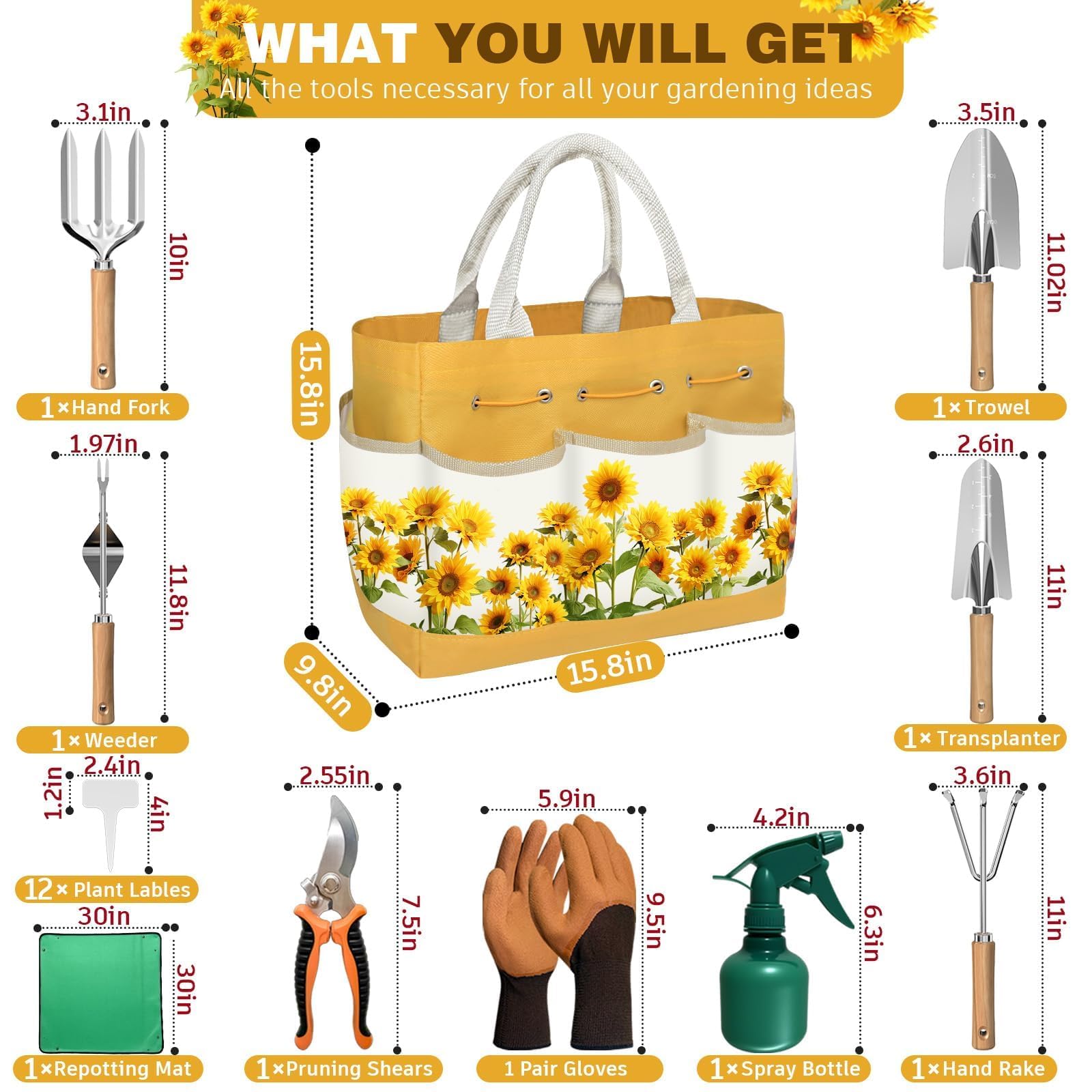 OUREST complete 22-piece toolset laid out showing organized tools for convenience