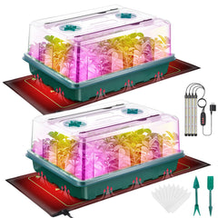 Ourhom 96-cell tray front view showing organized starter compartments and benefits of space efficiency