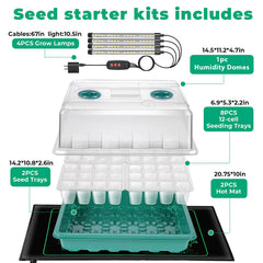 Ourhom heat mat placed under tray offering gentle root-zone warmth to accelerate germination