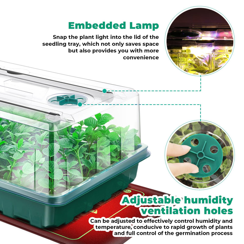 Ourhom tray held in hand to show compact scale and ease of moving seedlings for care