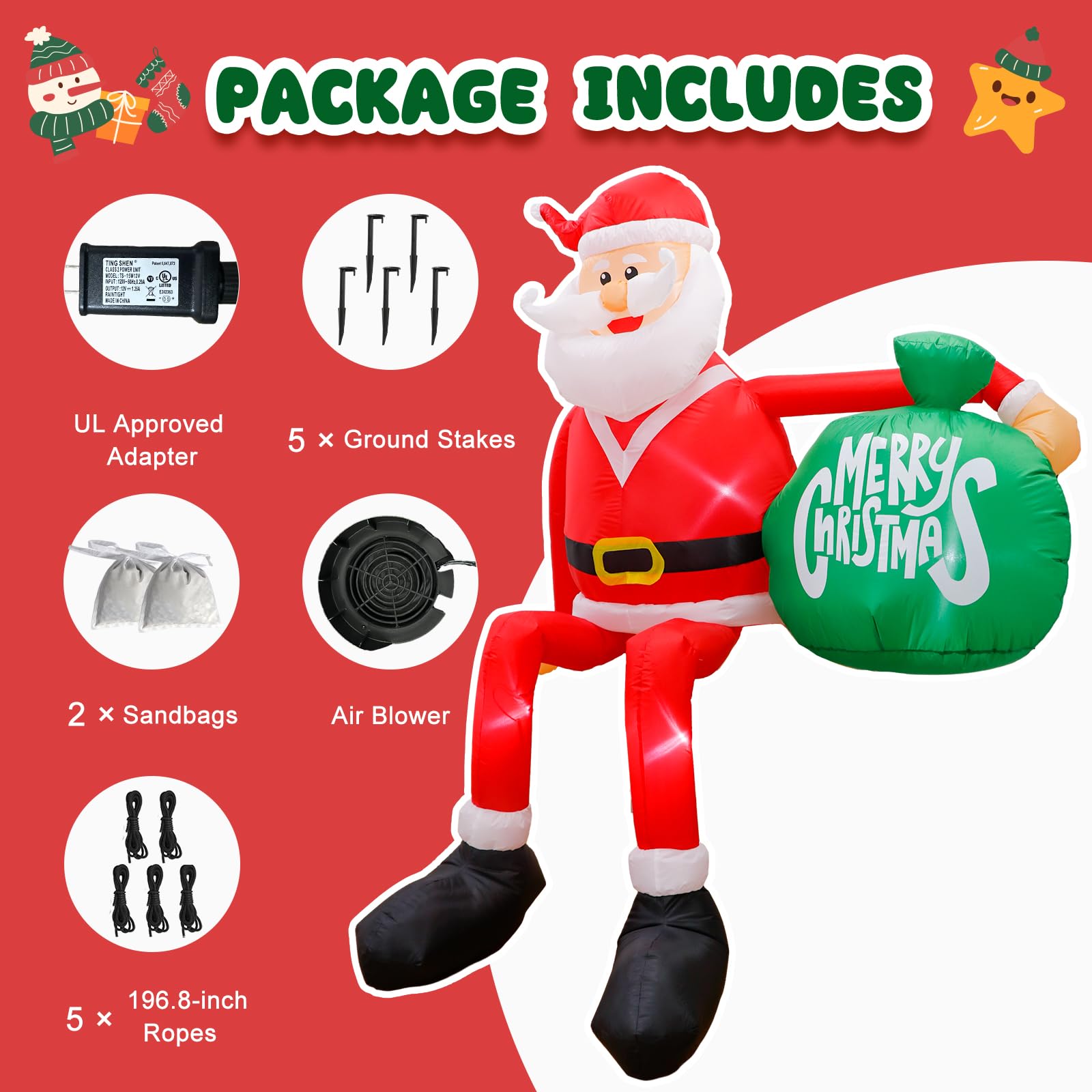 OurWarm Santa on roof demonstrating secure placement and seasonal charm