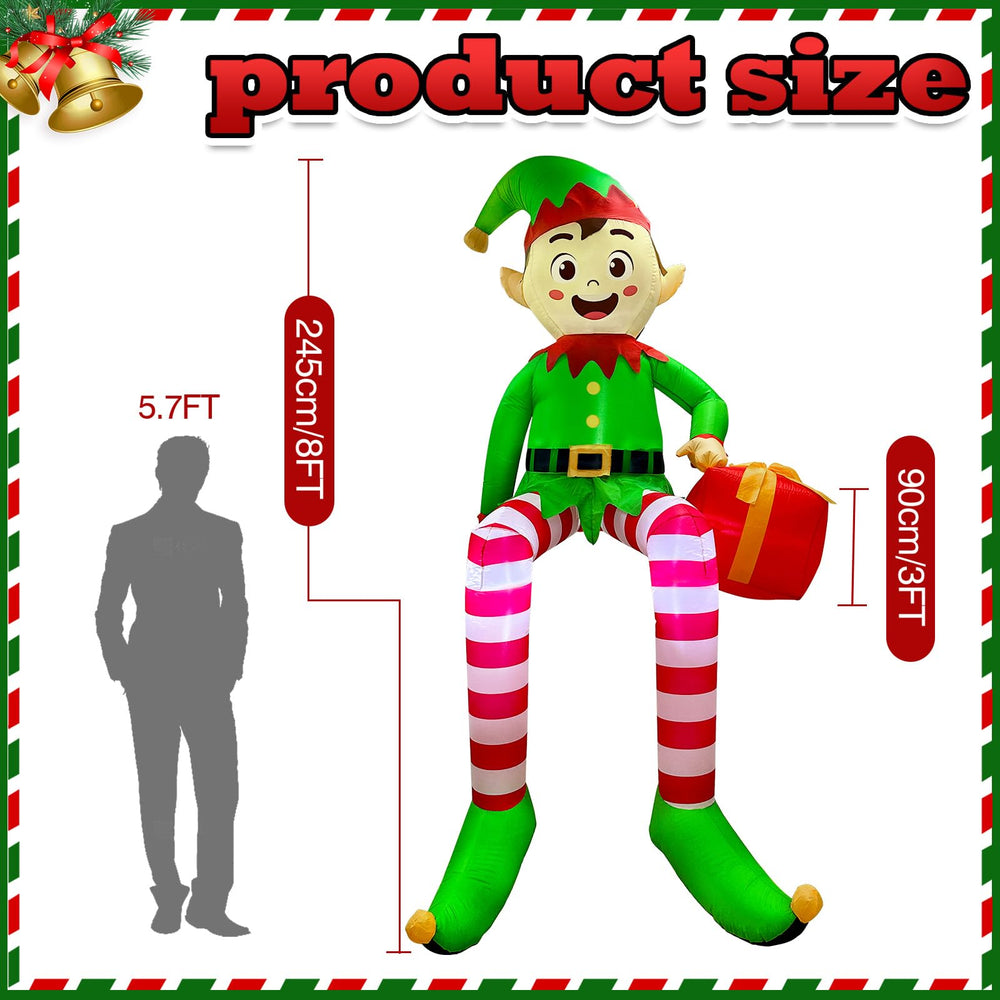 OurWarm elf lit at night with LED lights enhancing visibility and glow