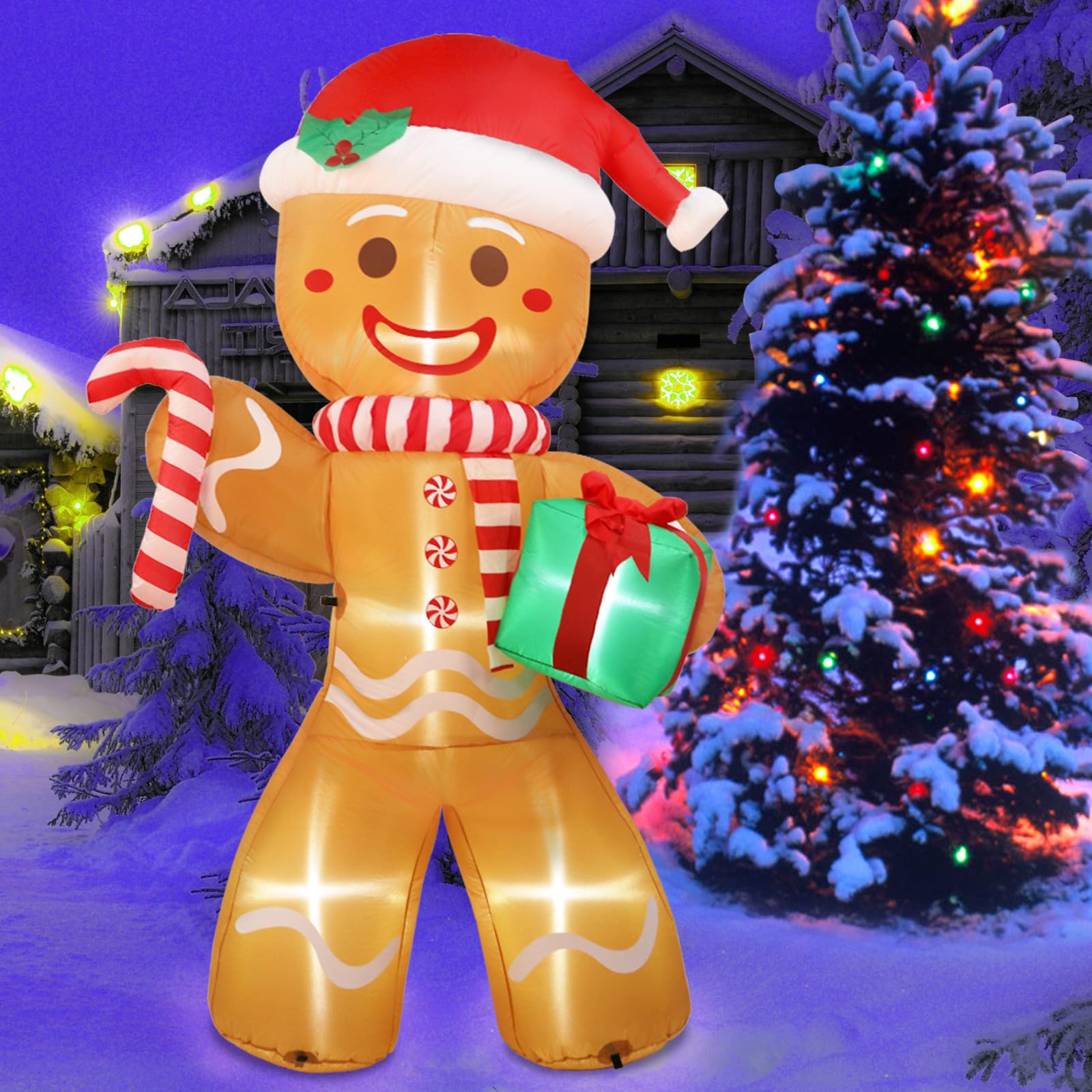 OurWarm gingerbread anchoring accessories displayed for secure outdoor setup