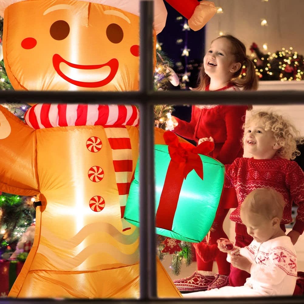 OurWarm gingerbread on decorated lawn adding festive atmosphere and photo moments