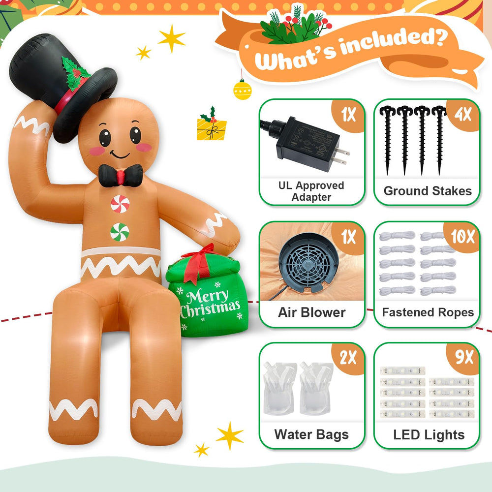 OurWarm LED-lit gingerbread at night brightens yard and improves visibility