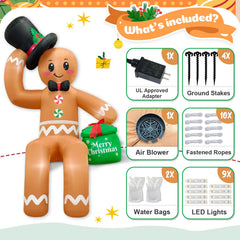 OurWarm LED-lit gingerbread at night brightens yard and improves visibility