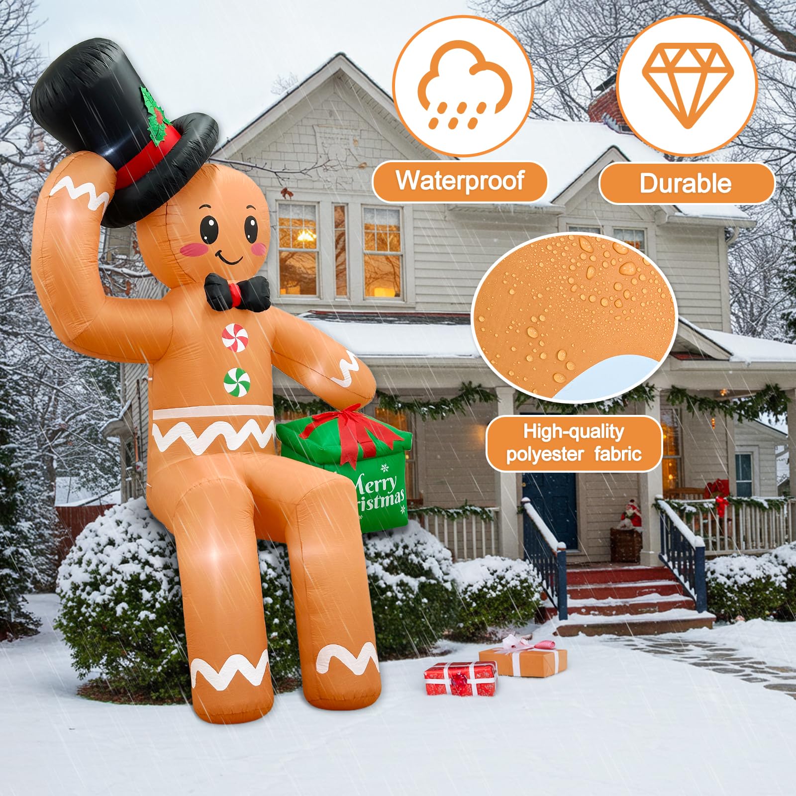 OurWarm fabric and reinforced seam close-up demonstrate durable construction