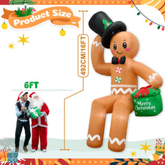 OurWarm close-up of gingerbread top hat and smiling face highlights detail