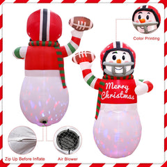 OurWarm inflatable displayed in a yard at night creating colorful curbside attraction