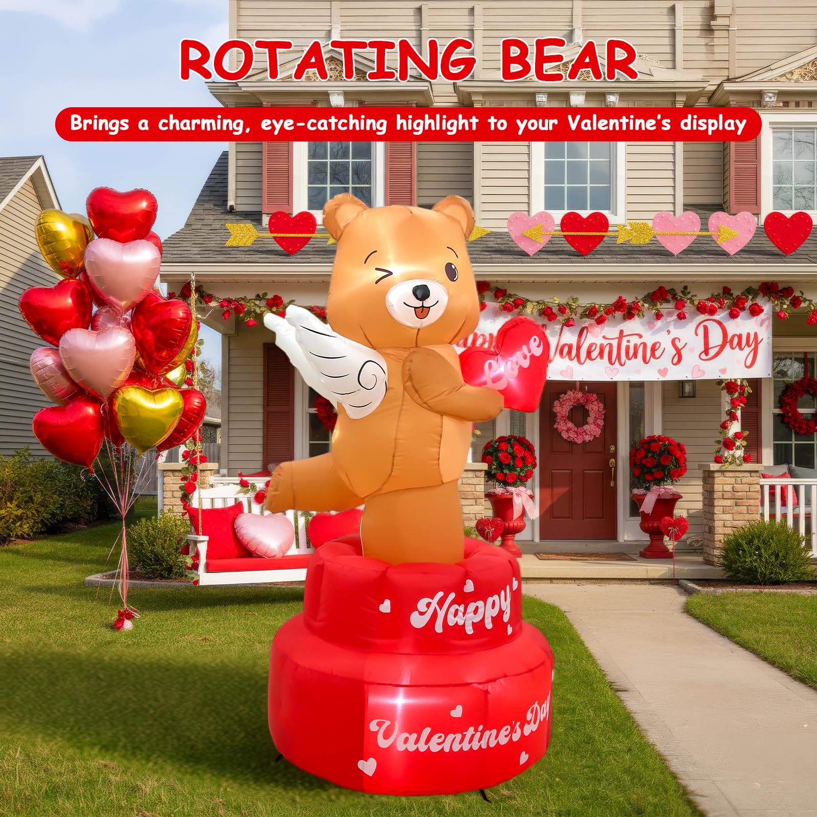 OurWarm rotating base with Happy Valentine’s Day message boosting curb appeal