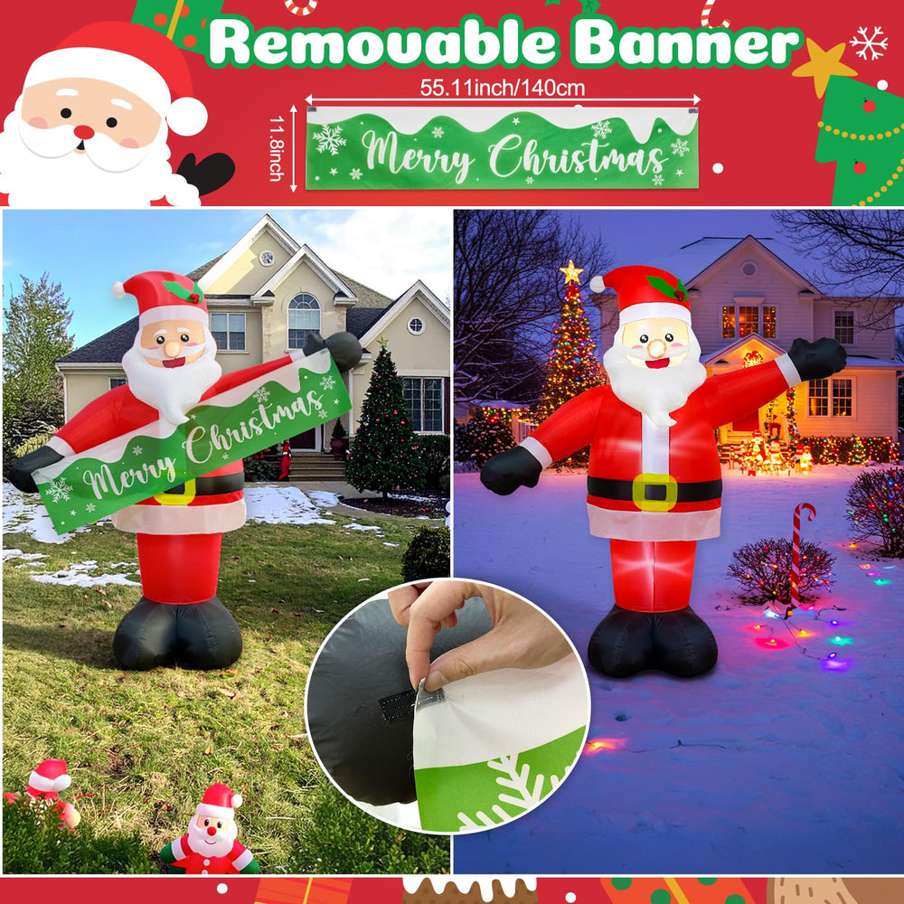 OurWarm Santa staged on a porch to show seasonal decoration impact