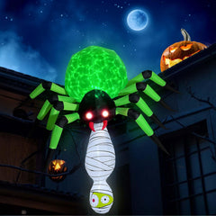 OurWarm spider front view showing full 7ft height and spooky presence